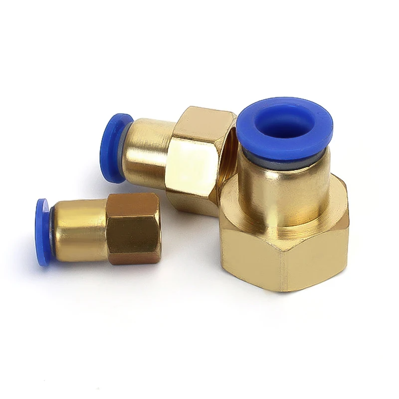 PCF Air Pipe Fittings 4 6 8 10 12 16mm Hose Tube BSP Female Thread Brass Pneumatic Connector Quick Joint Fitting 1/8