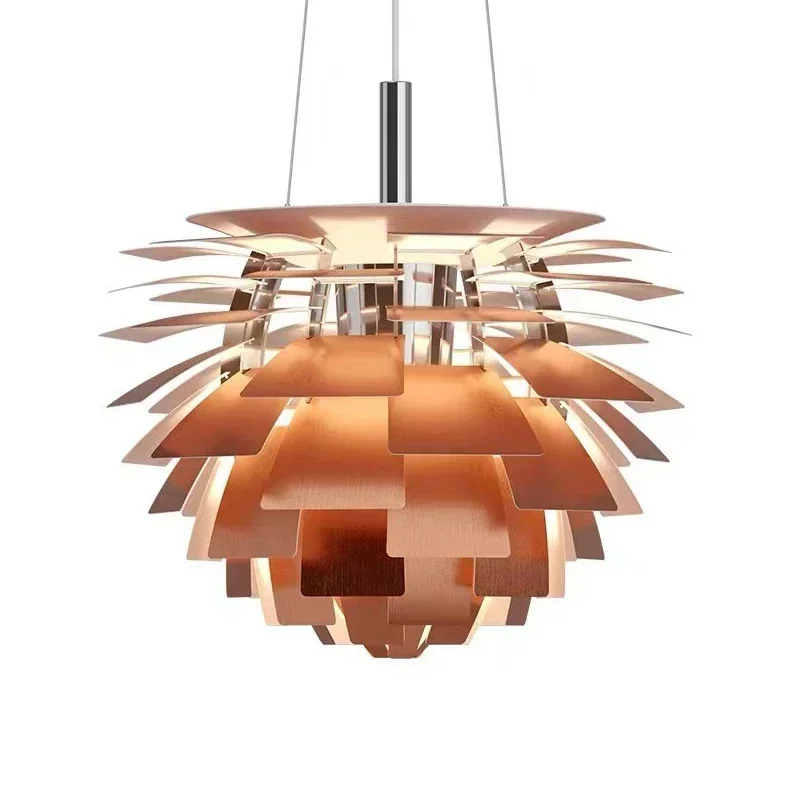 Hotel Restaurant Dinning Hall Pendant Lamp Office Meeting Room shop Mall Bar Lighting Pinecone Aluminum Modern Suspension Light