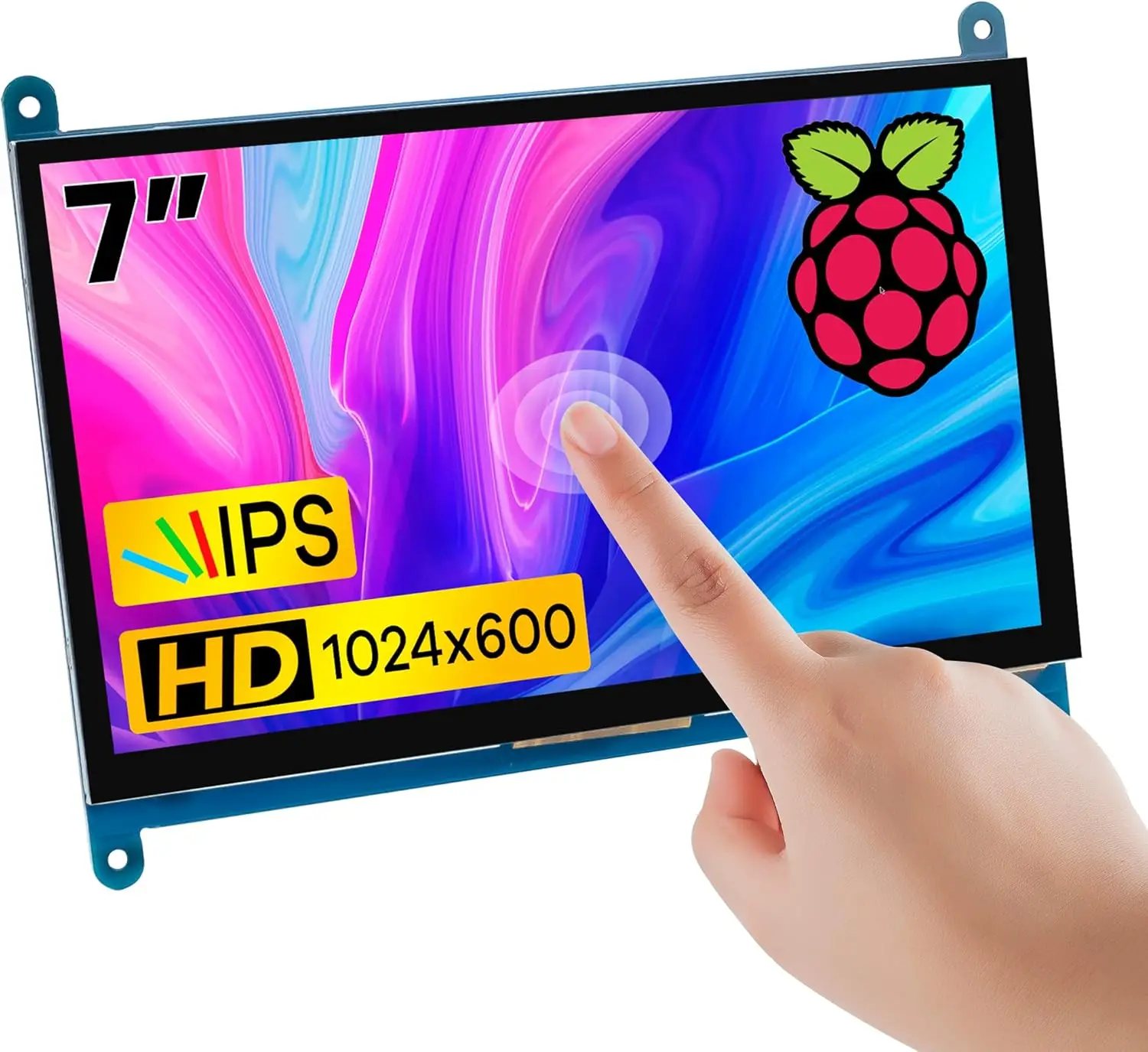 7 Inch IPS LCD Touch Screen Display 1024x600 HDMI Monitor for Raspberry Pi 5/4/3/Zero W, BB Black, Windows