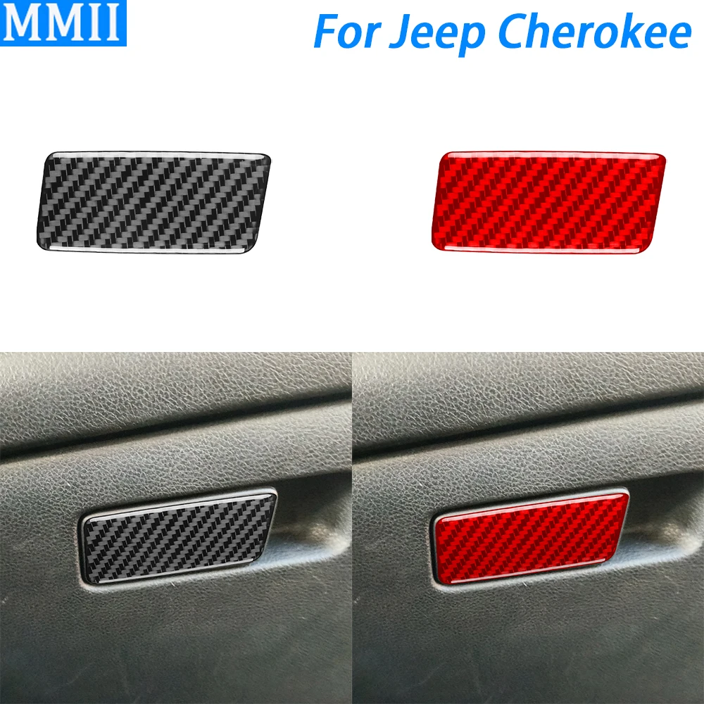 

For Jeep Cherokee 2014-2018 Carbon Fiber Co-pilot Glove Box Handle Panel Cover Trim Car Interior Decoration Accessories Sticker