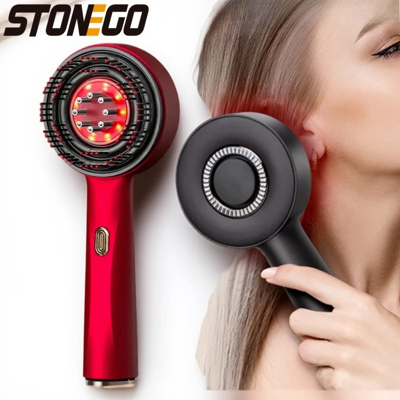 

Электрическая вибрационная массажная расческа, красный свет, волосяной фолликул, масло для кожи головы, жидкий аппликатор, массажер для головы для роста волос, против выпадения