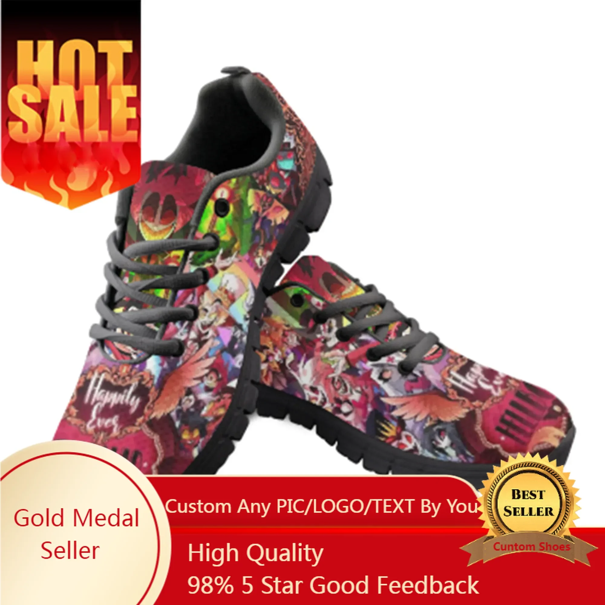 

Cartoon H-Hazbin Hotel Sports Shoes Mens Womens Teenager Kids Children Customized Sneakers Tailor-Made Shoe Couple