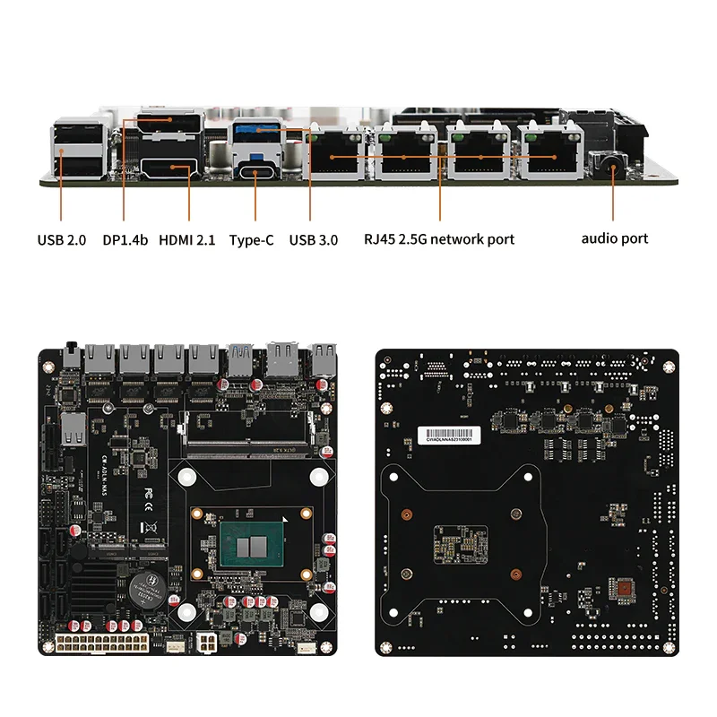 Imagem -04 - Placa para Servidor N100 I3-n305 6-bay 4x2.5g 6x Sata 3.0 2x M.2 Nvme 115x Radiador Itx tipo Placa-mãe