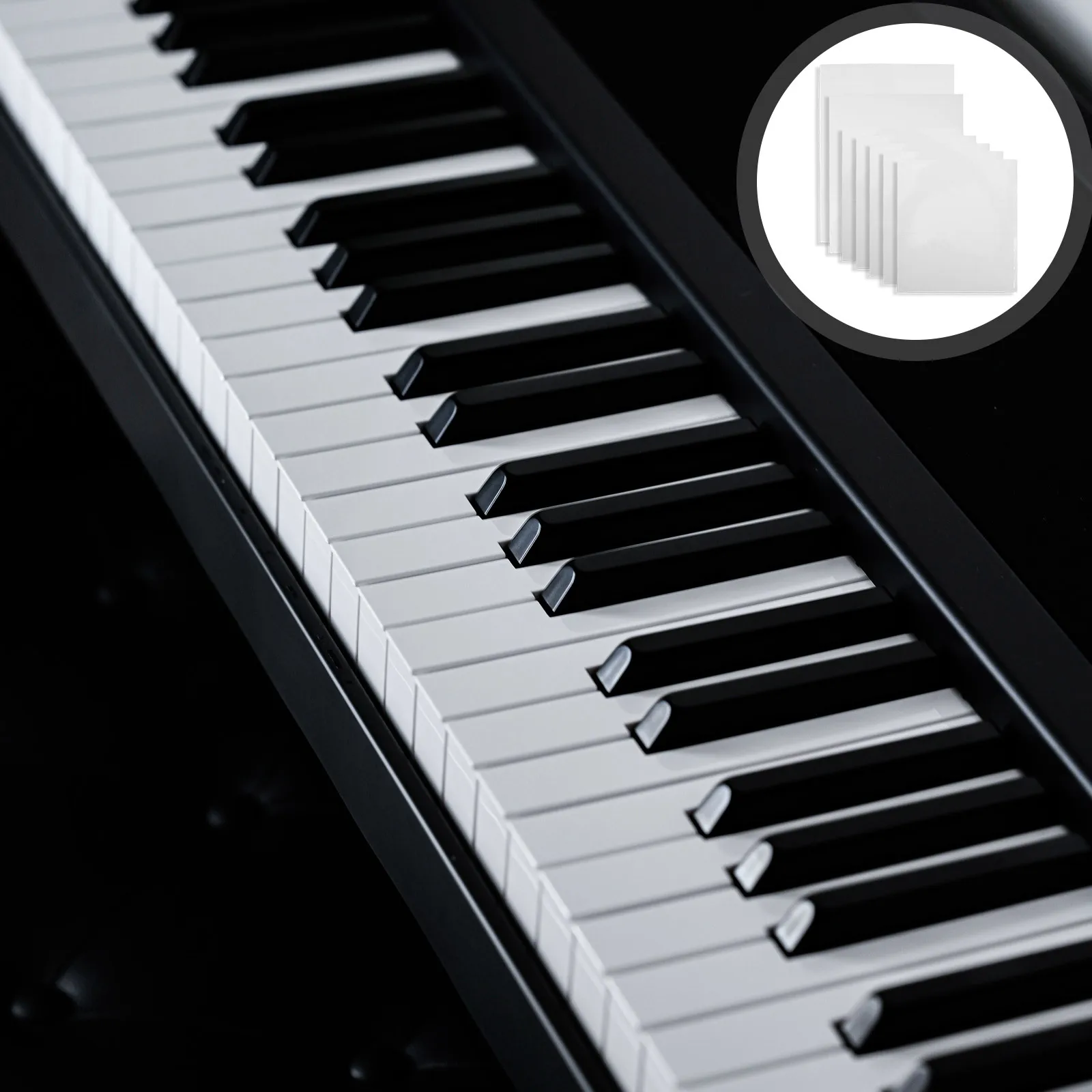 

1Set Piano Protective Sticker Transparent Keyboard Film Easy Install Remove for Electronic Piano Keyboard Protector Dust Scratch