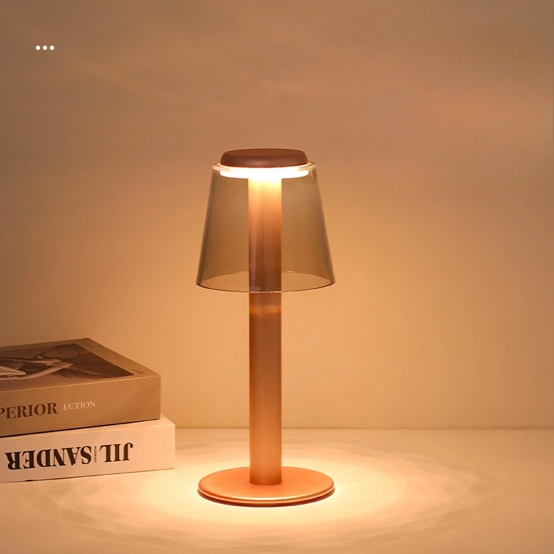 جميع مصابيح مكتبية قابلة لإعادة الشحن من الألومنيوم بجانب السرير وإضاءة ليلية