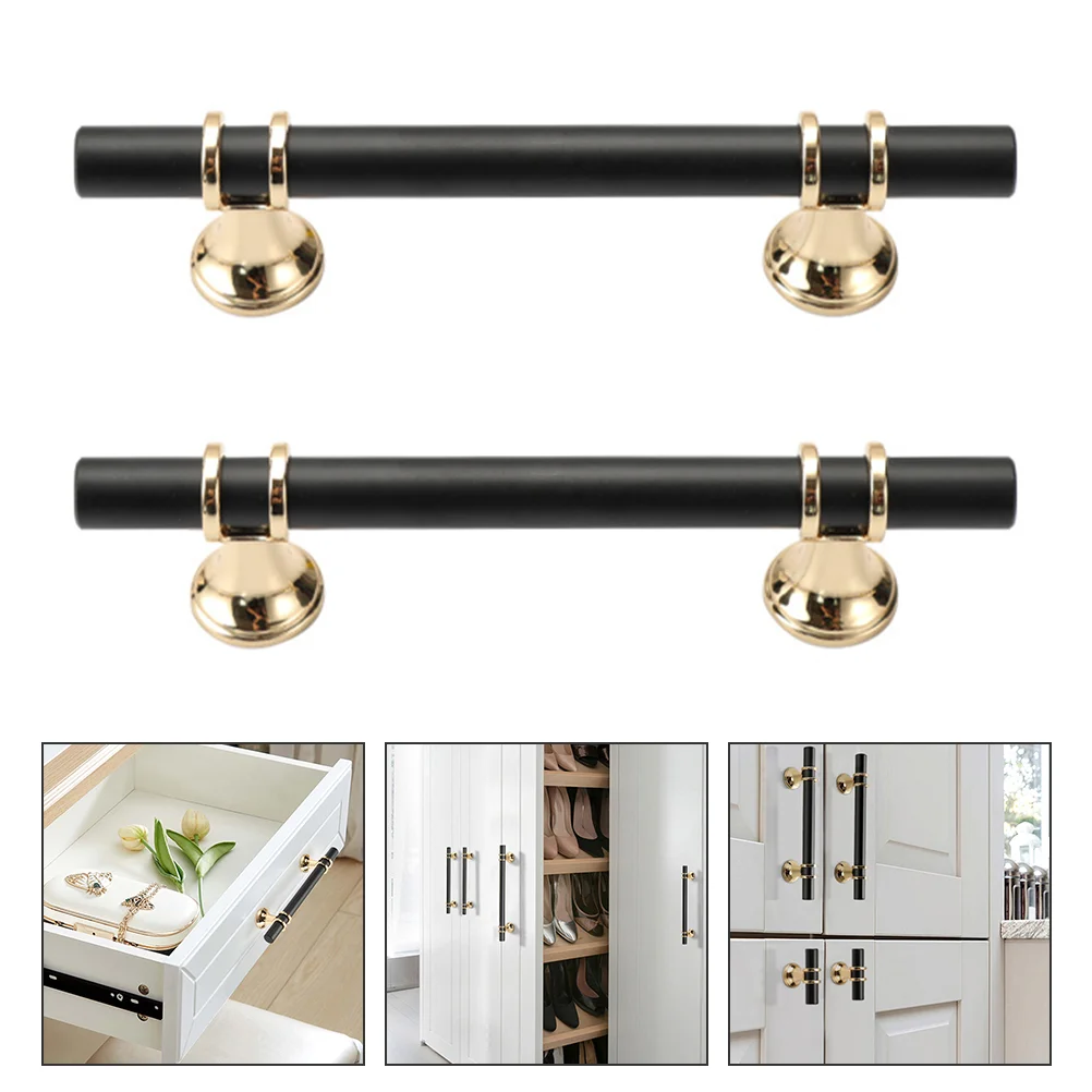 2 Pcs Handle Home Door Metal Vanity Table Drawer Cabinet Puller Space Aluminum Wardrobe Pulls