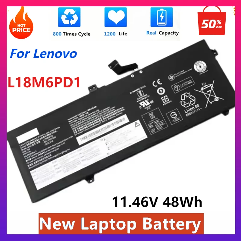 New L18M6PD1 Laptop  Battery for Lenovo ThinkPad X395 X390 X13 1st Gen Series 02DL017 SB10K97655 TP00106A TP00106B