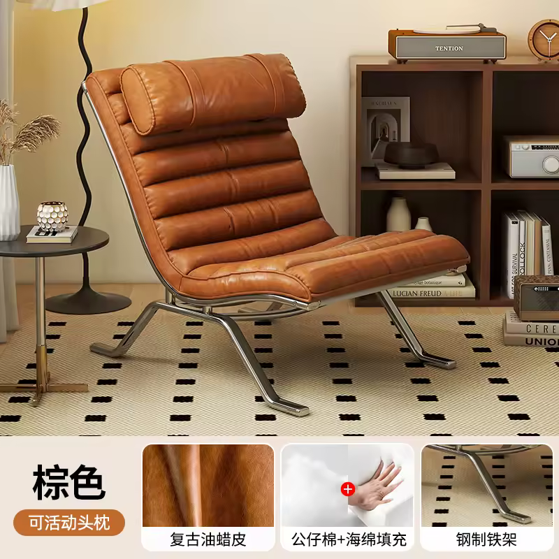 Single Sofa Chair Minimalist Light Luxury Living Room Middle-aged Style High-end Designer Sofa Chair Lazy Leisure Recliner - Image 8