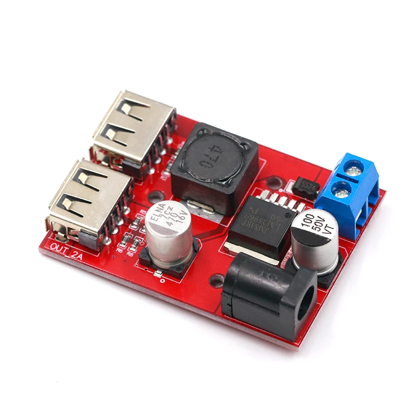 LM2596 LM2596S Dual Usb DC-DC 9V 12V 24V 36V Naar 5V 3A Step Down Buck converter Board Autolader Solar Voeding Module