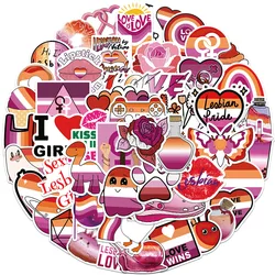 10/25/50pcs Lesbian Pride Stickers Graffiti Love Decals for Laptop Pad Phone Luggage Water Bottle Skateboard Car Bumper Fridge