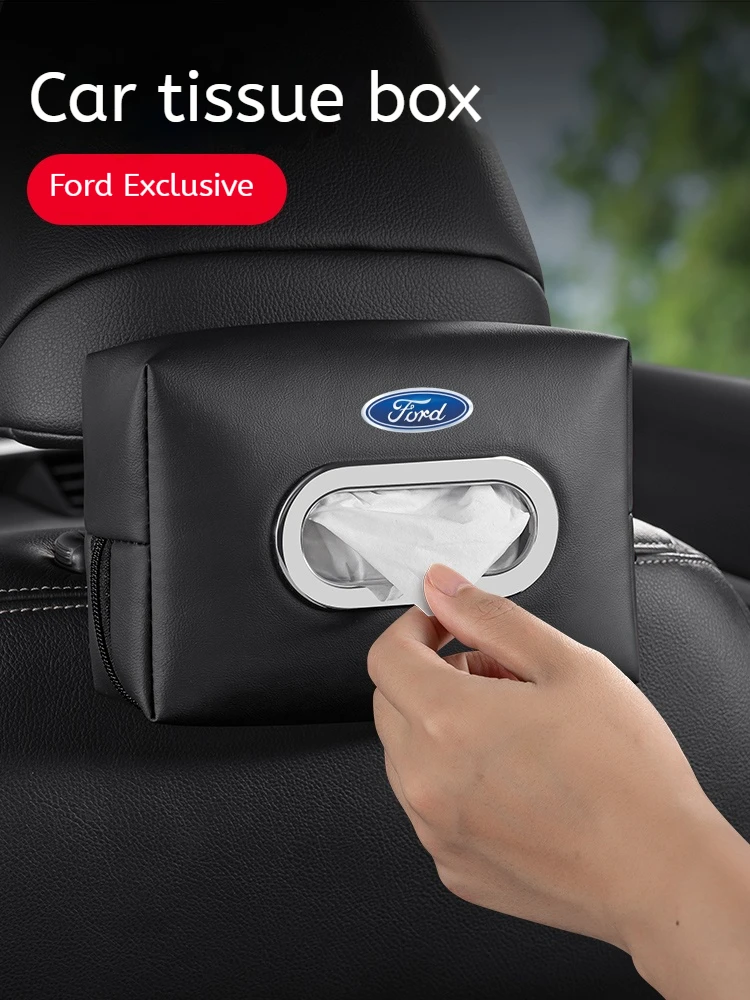 

Car tissue box seat Sun visor backrest armrest tissue storage box For Ford Ranger Fiesta Kuga Mondeo Focus Raptor Edge Explorer