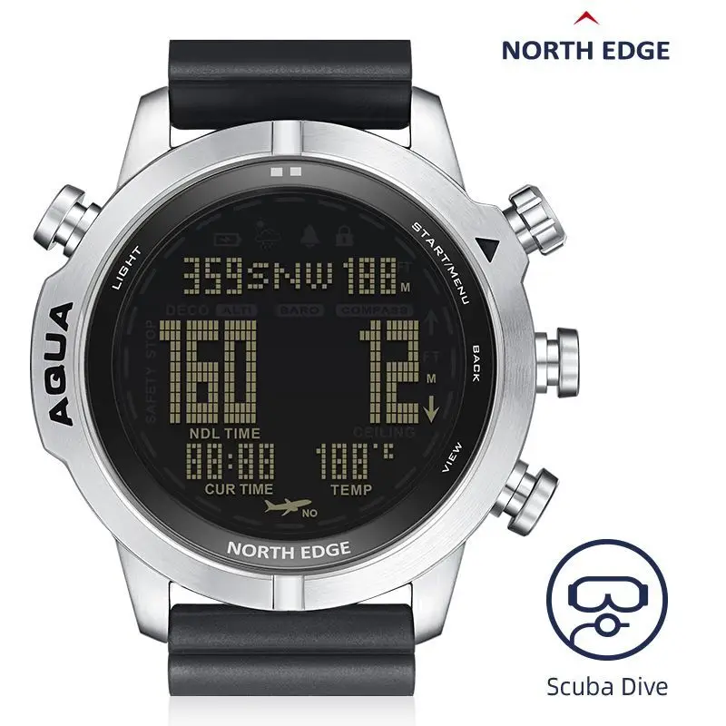 

NORTH EDGE Men's Professional Diving Computer Watch Scuba Diving NDL (No Deco Time) 50M Dive Watches Altimeter Barometer Compass