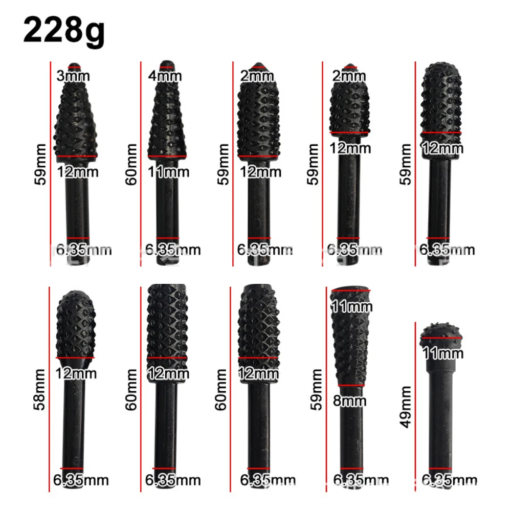 Woodworking Projects Rotary Burr Set Carbon Steel Drill Bits Set Wood Carving Tools Suitable For Carving And Engraving