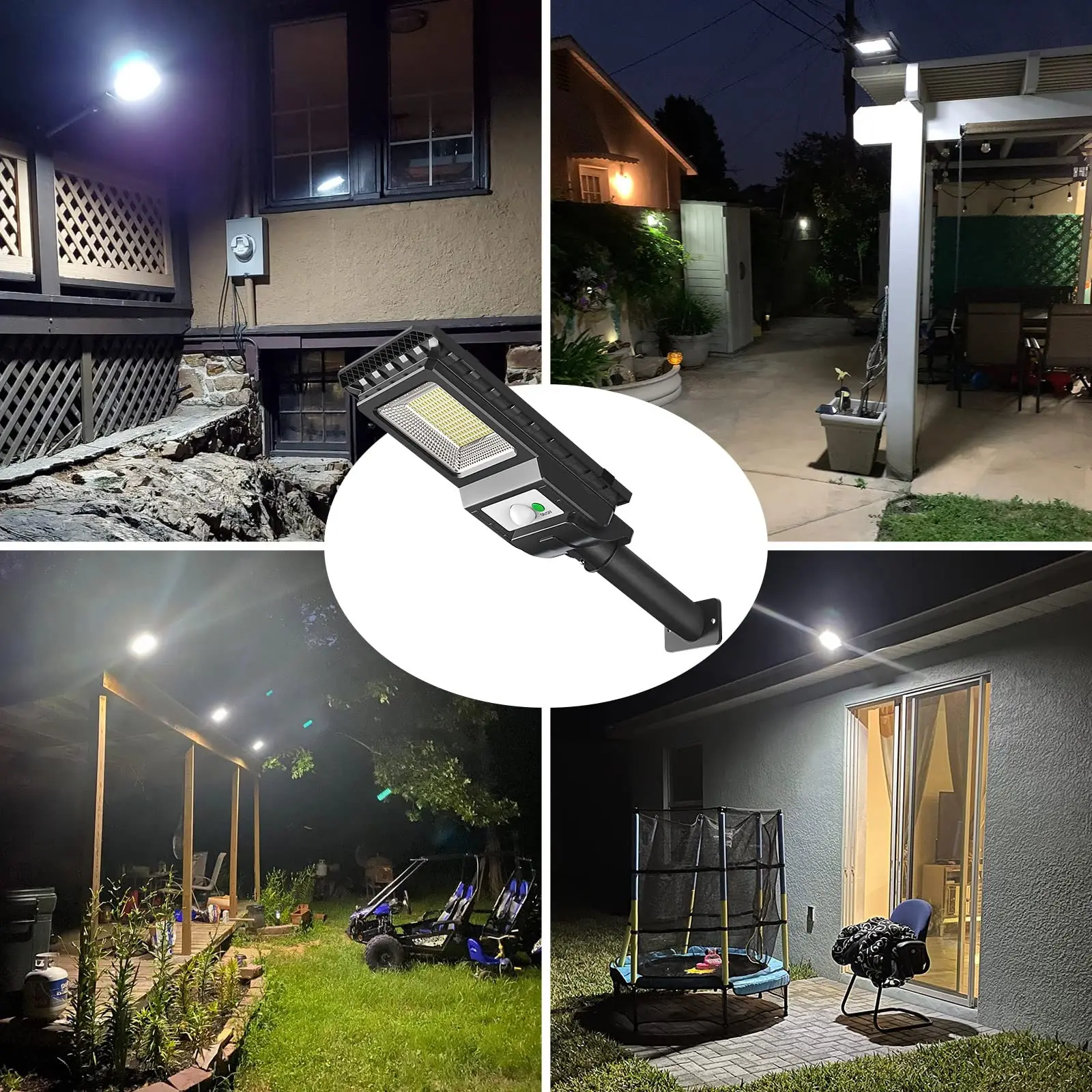 Impermeável Solar Powered Motion Sensor Luz, luzes solares ao ar livre, luz de segurança, Quintal Luzes, 156 LEDs, 1000LM