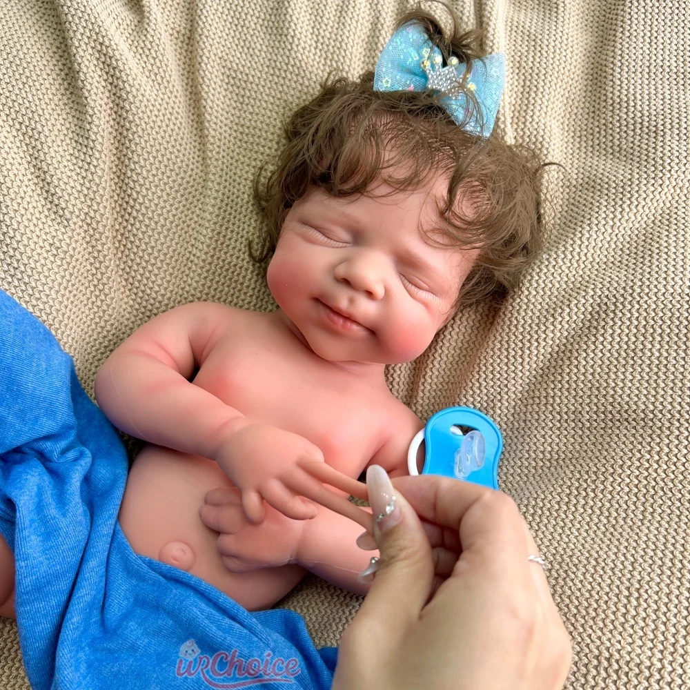 48cm Ręcznie Malowany Silikonowy Reborn Chłopiec z Wszytymi Włoskami, Obciążona Lalka Reborn dla Fotografów i Artystów