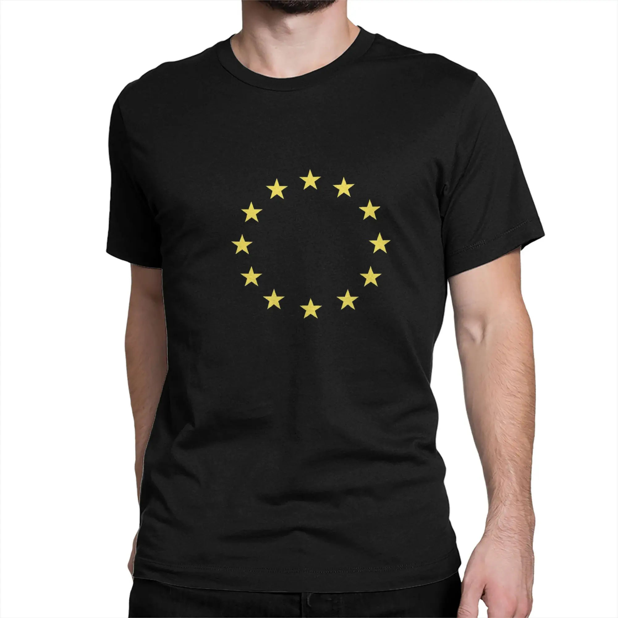 EU Europe European Union European flag EU stars T-Shirt Summer  Cotton T Shirts Men's Fashion Casual TShirt Short Sleeve Funny