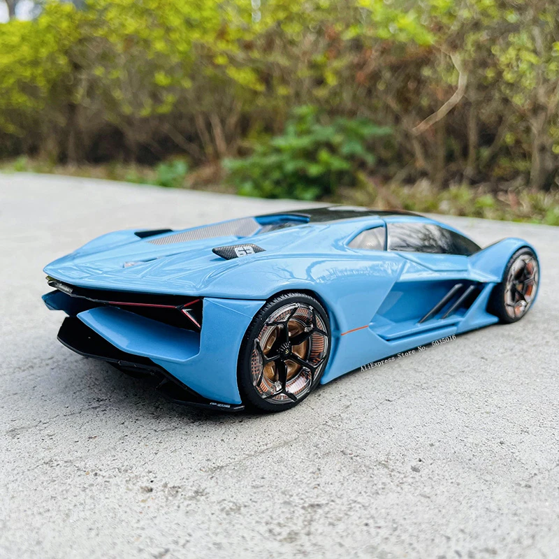 Bburago 1:24 Lamborghini Terzo Millennio trzeciego wieku koncepcja baby blue prezent samochodowy ze stopu symulacji kolekcja samochodów zabawki