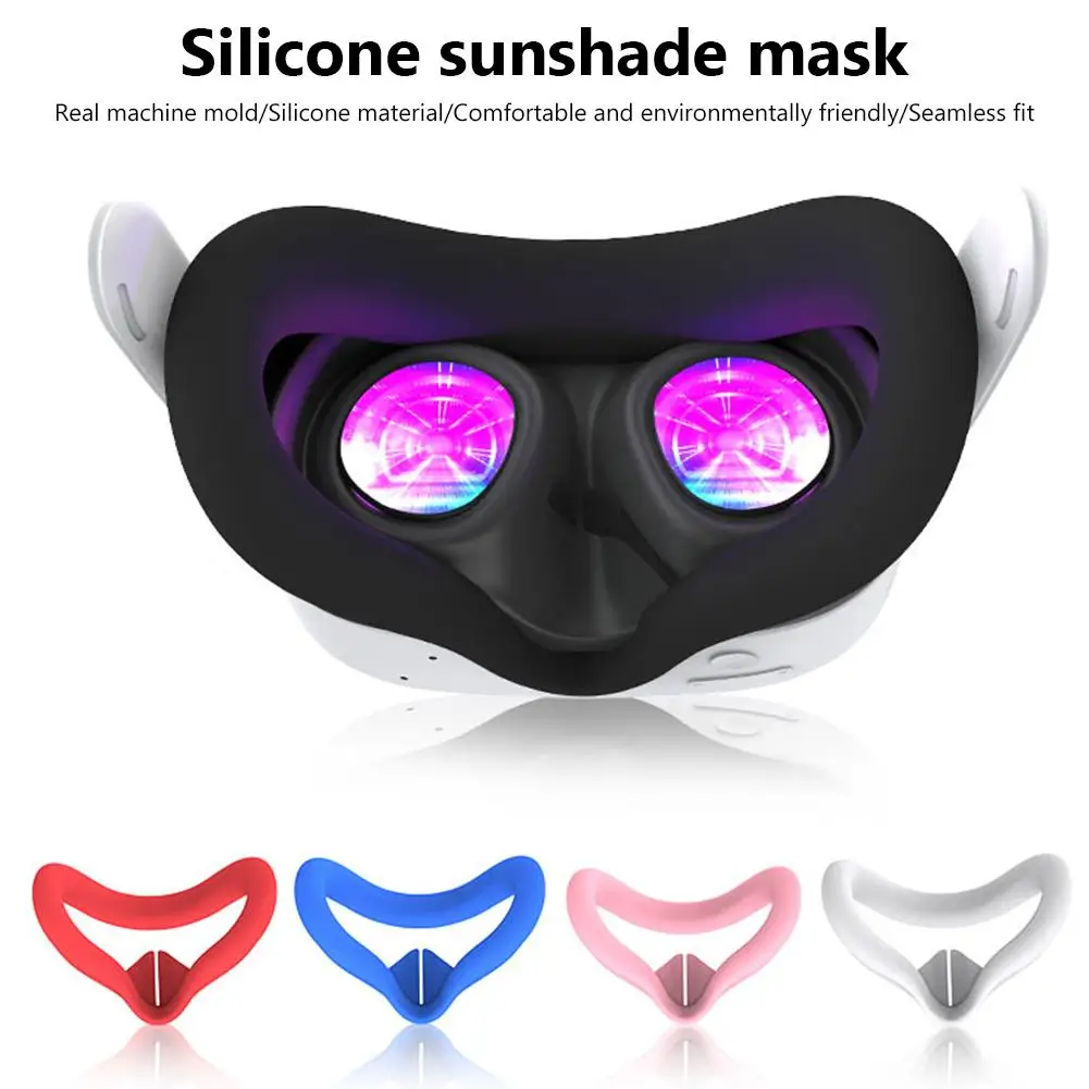 For Meta Quest 3s Silicone Eye Mask Sweatproof Glasses Replacement VR Silicone Face Mask VR Protective Accessories