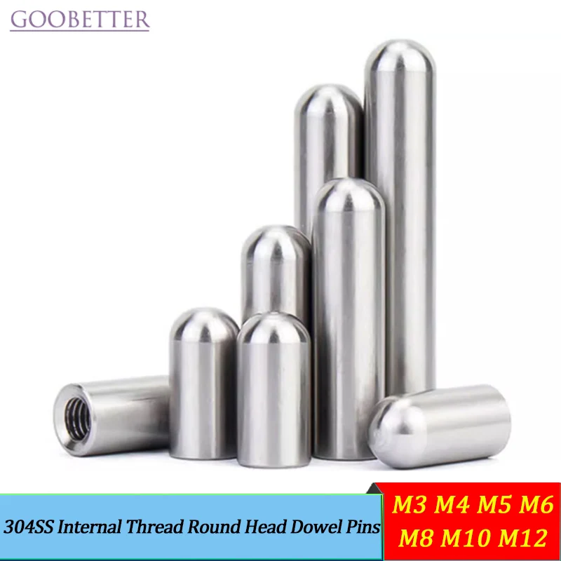 

Stainless Steel Internal Thread Round Head Cylindrical Pin Hollow Pin Internal Tooth Hole Pin Positioning Pin M3-M12