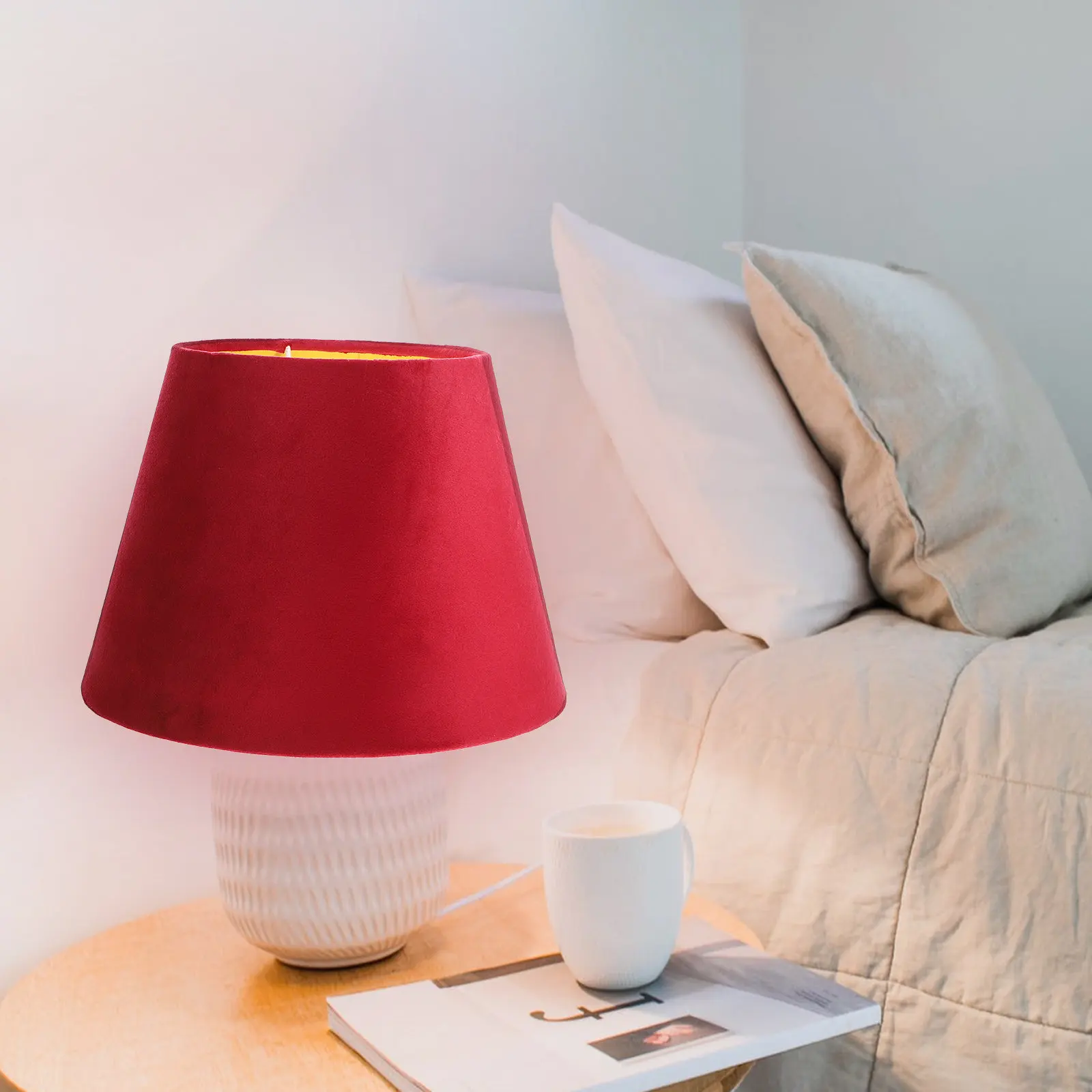 

1Pcs Simple Lampshade Soft Cloth Light Cover for Bedside Lamp Lined Decorative Shade Stylish Home Lighting Accessory Warm