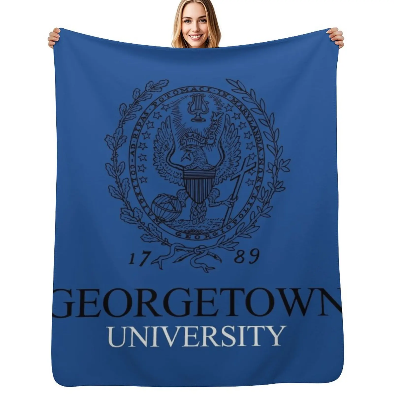 

Georgetown University Throw Blanket Thin Sofa Quilt Plaid on the sofa Furry Blankets
