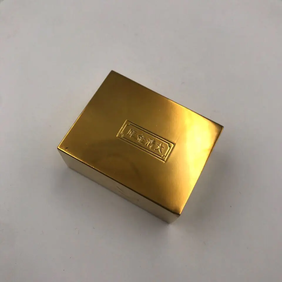 Qianlong Imperial Qing Vault Gold Solid Gold Brick Gold ingot Antique Collection Play Gifts Lucky Town House