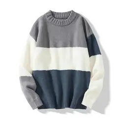 Pull observateur et Respirant à Col Rond pour Homme, Vêtement de Coupe Tournante, Long pour l'Automne