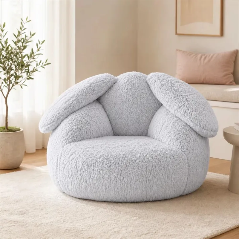 Beanbag lounge chairs, modern rabbit-shaped plush furniture, suitable for family living rooms
