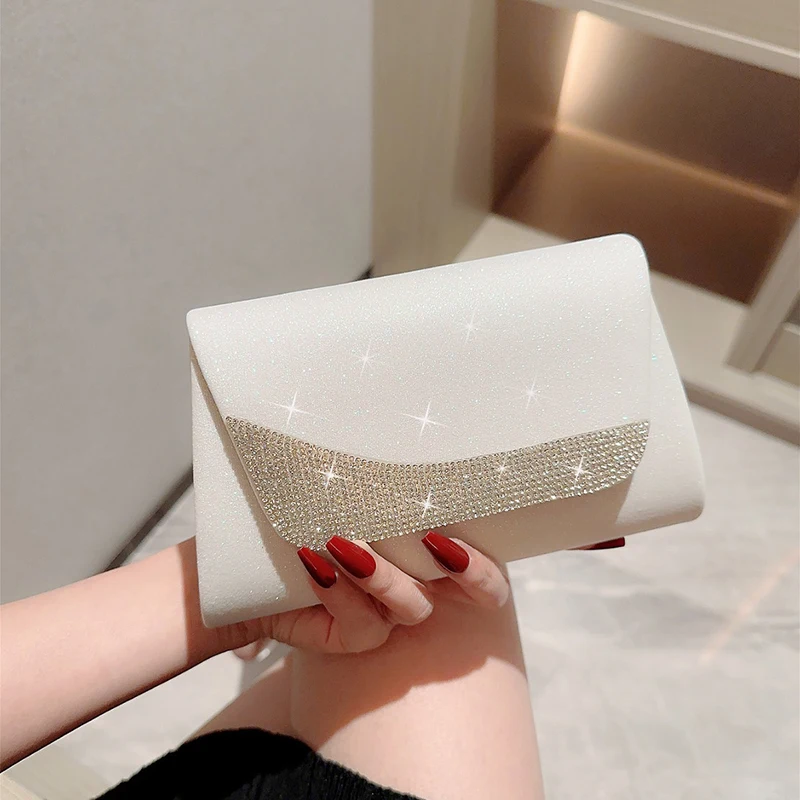 Glitter Envelope Handbag Women Shiny Folded Purse Female Fashion Clutch Bag Bling Bridal Wedding Party Evening Bag