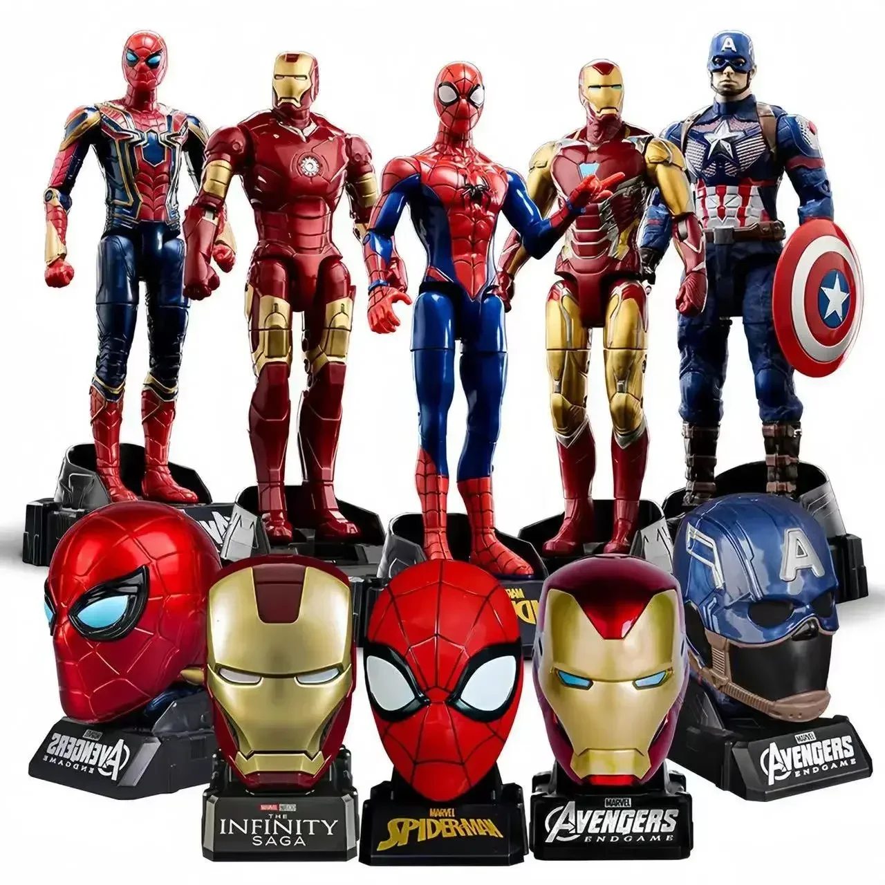 17cm The Avengers Figure 4 Iron Man Spider-Man Captain America Deformable Figure Anime  Collection Holiday Gifts Children Toys