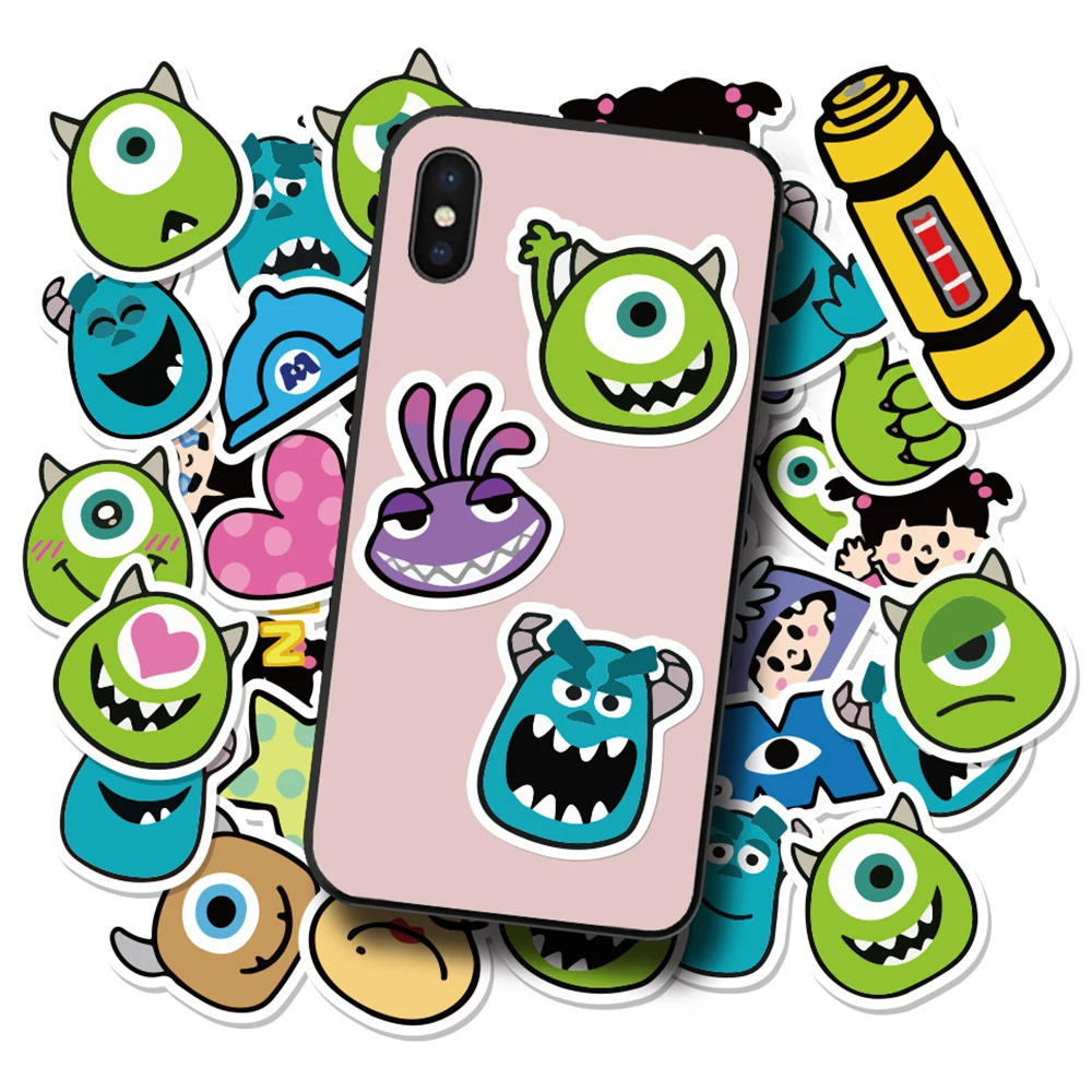 10/20/40PCS Disney Cartoon Monster Inc Stickers Cute Decals DIY Stationery Phone Scrapbook Suitcase Children Sticker Toys Gift