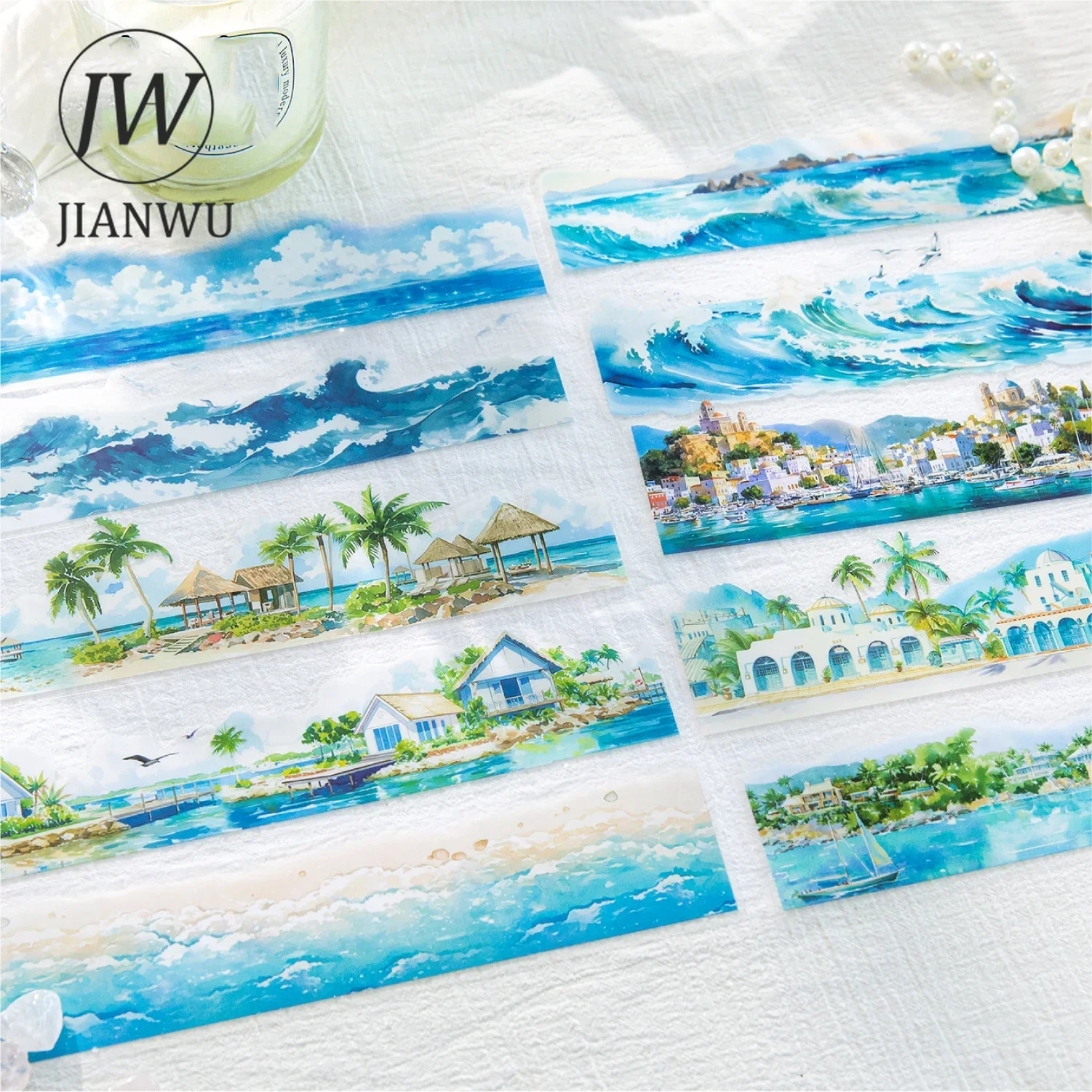 

JIANWU природный пейзаж серии винтажный цветок морское здание пейзажный материал коллаж наклейка для домашних животных креативный DIY журнал канцелярские принадлежности