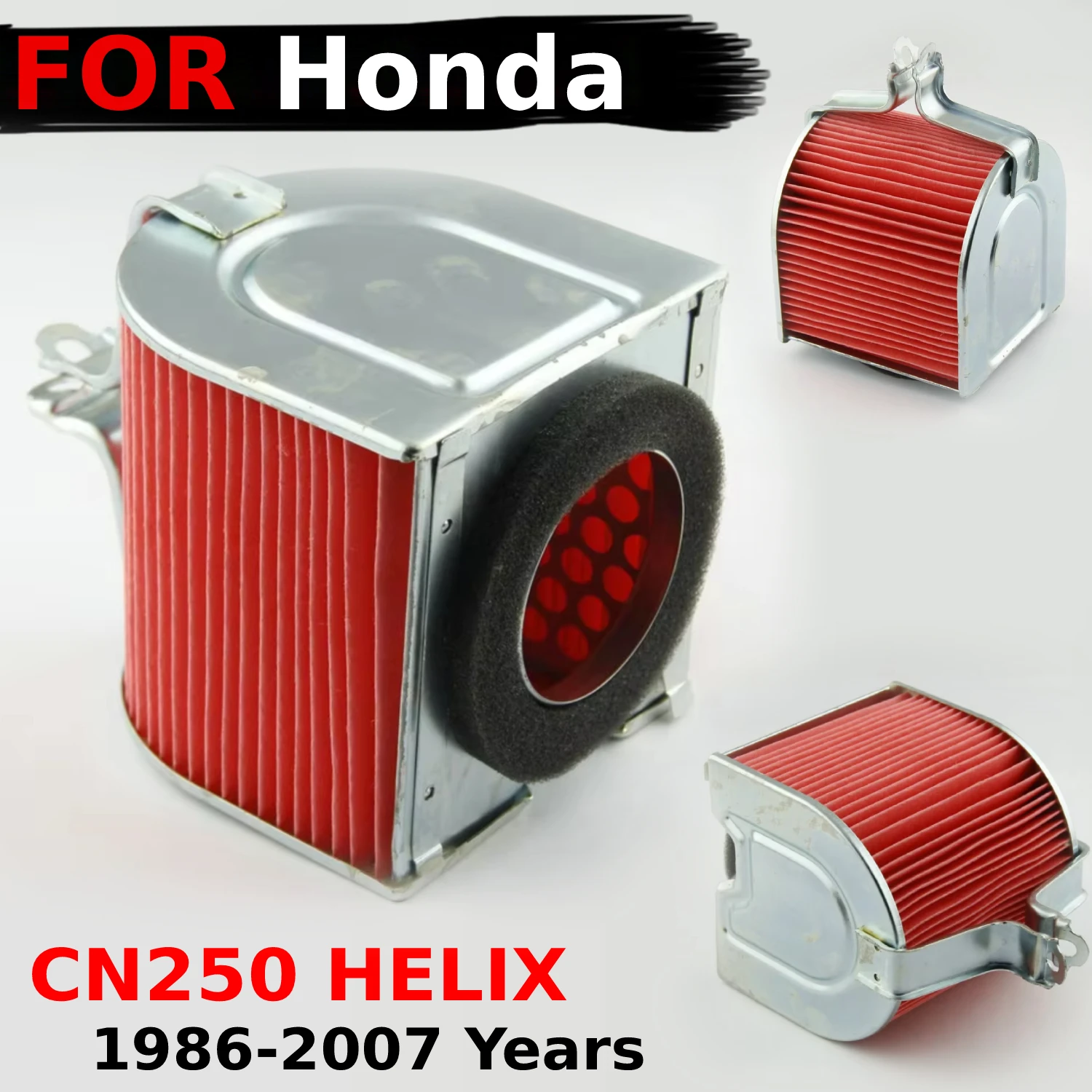 

Motorcycle Air Filter Engine Intake Cleaner For Honda CN250 HELIX 17214-KS4-010 CN 250HELIX 1986-2007 Dual Foam Layer Sponge 12V