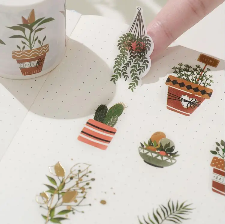 Lovely Plant Original Masking Tape Canada Journal Diary Scrapbooking DIY Stickers Potted Plants Tree Washi Tape Set 3rolls