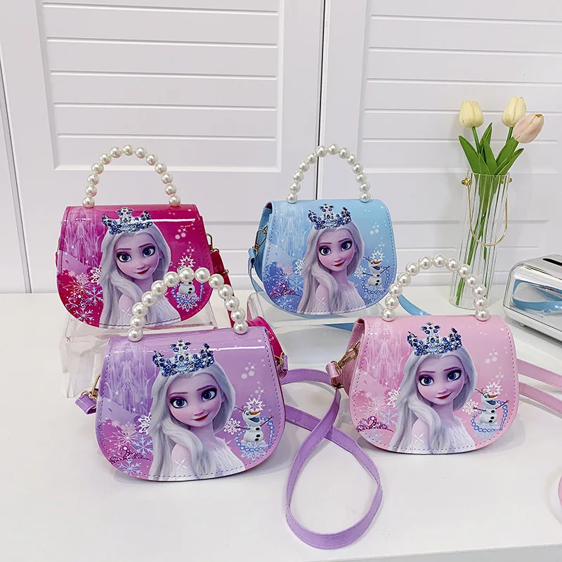 Disney Kindergarten Girl Frozen Princess Shoulder Bag Children Cartoon Elsa Handbags Travel Crossbody Bag