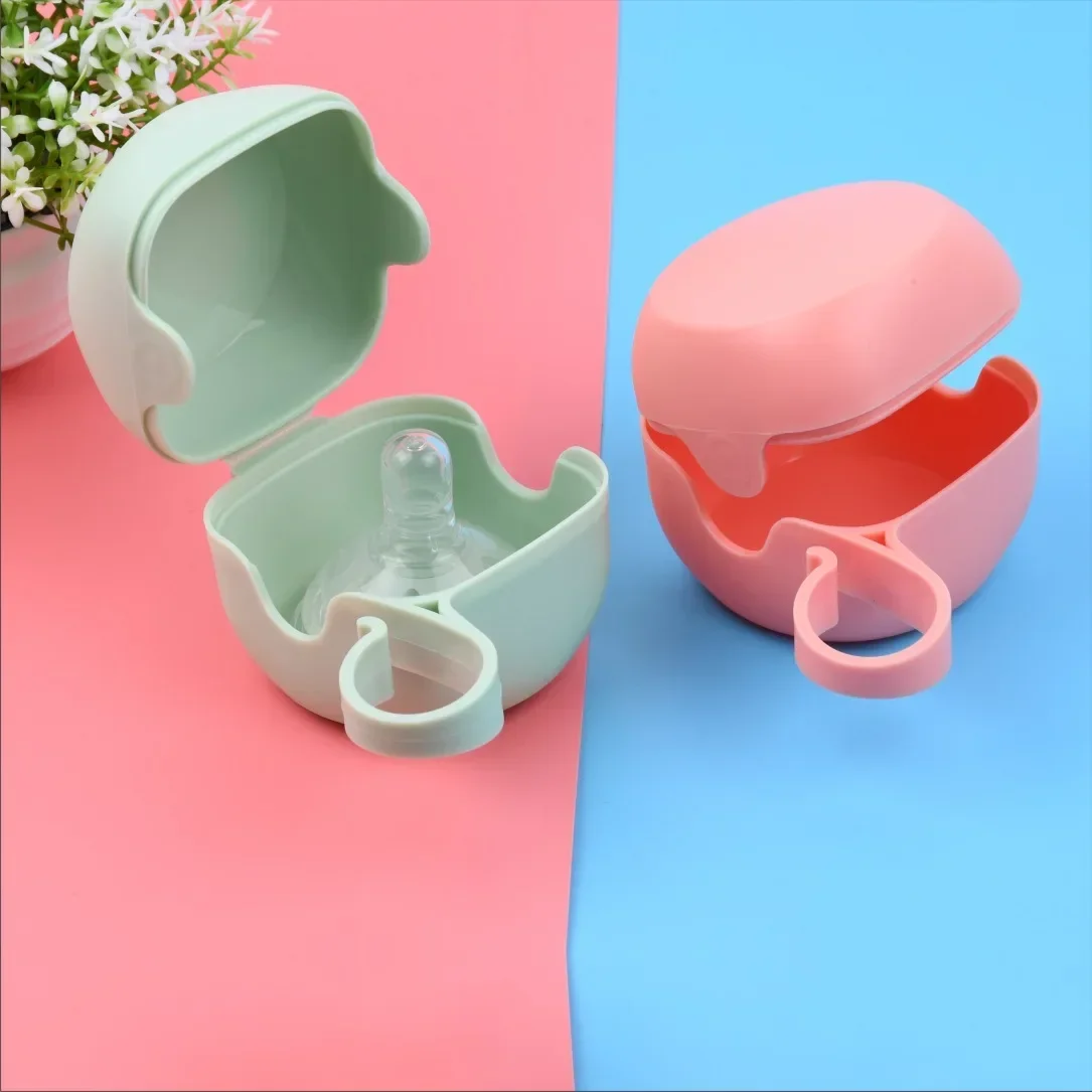 Handheld Pacifier Box Baby Nipple Storage PP Wide Mouthed Pacifier Box, Portable Dustproof Pacifier Storage Box