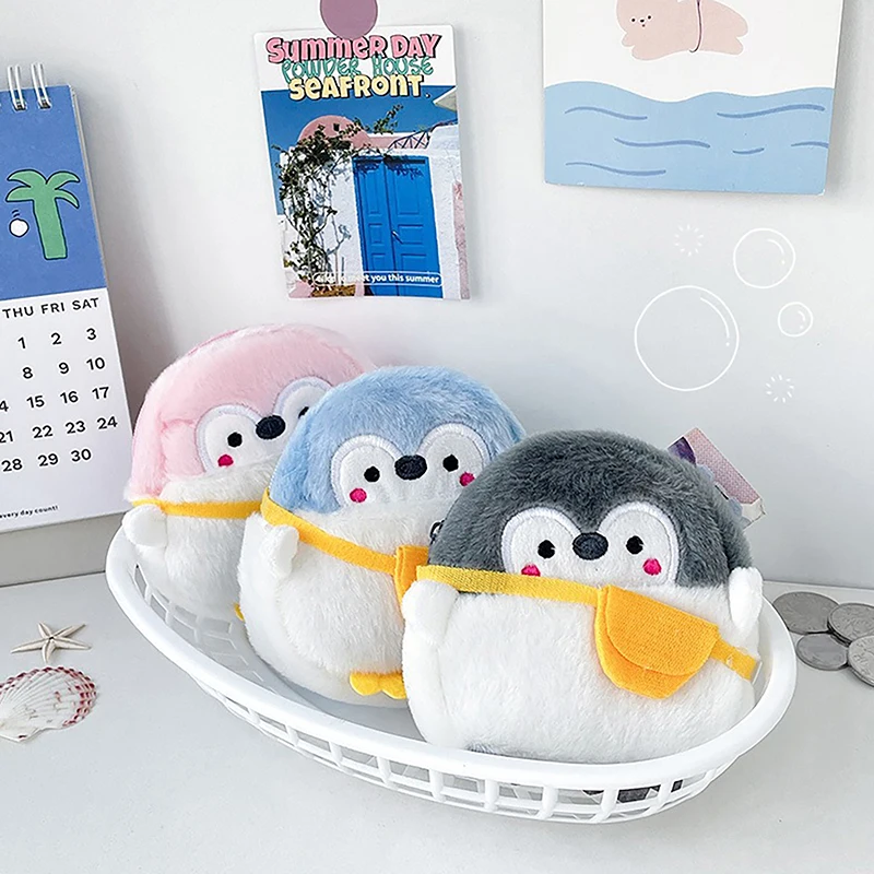 Cute Little Penguin Coin Purse Soft Mini Cartoon Coin Purse Lovely Data Line Bag Simplicity Durable Plush Coin Purse Accessories