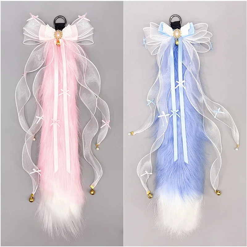 Vos Kat Oren Hoofddeksels Pluizige bel strik Dierlijke Oren Hoofdband Oren Haar Hoepel en Staart Set voor Halloween Party Cosplay Meubi
