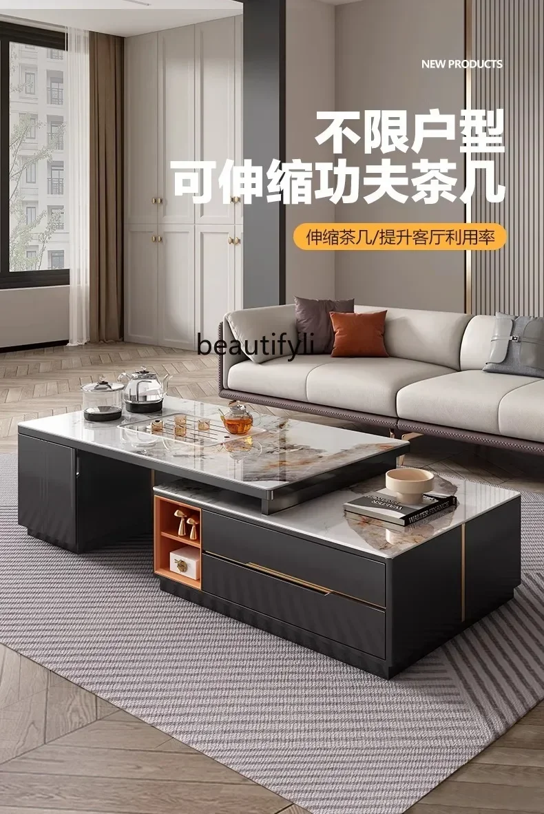 

Light Luxury Stone Plate Kung Fu Tea Table Integrated Living Room Home Tea Table Simple Modern Tea Table A16