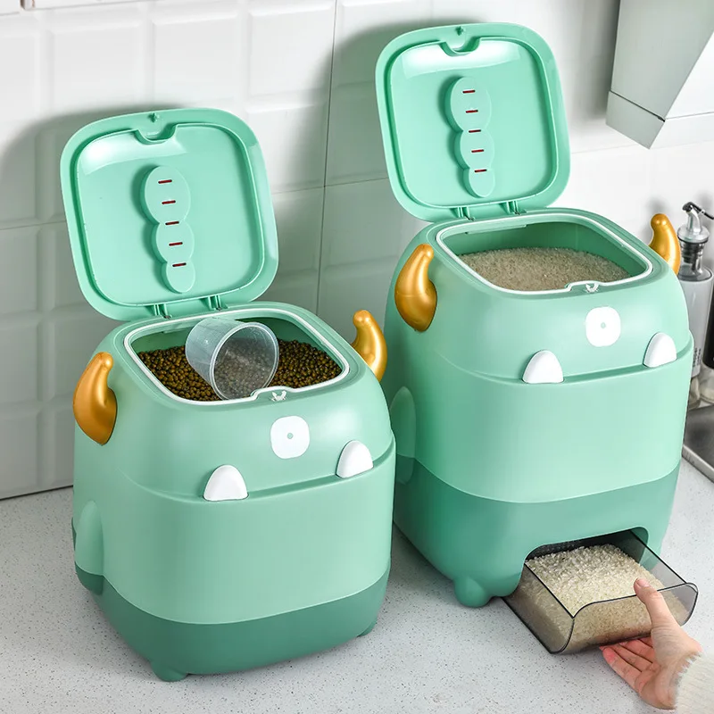 

Little Monster Rice Bucket Food Grade Household Rice Noodle Storage Grain Bucket Sealed and Moisture-proof