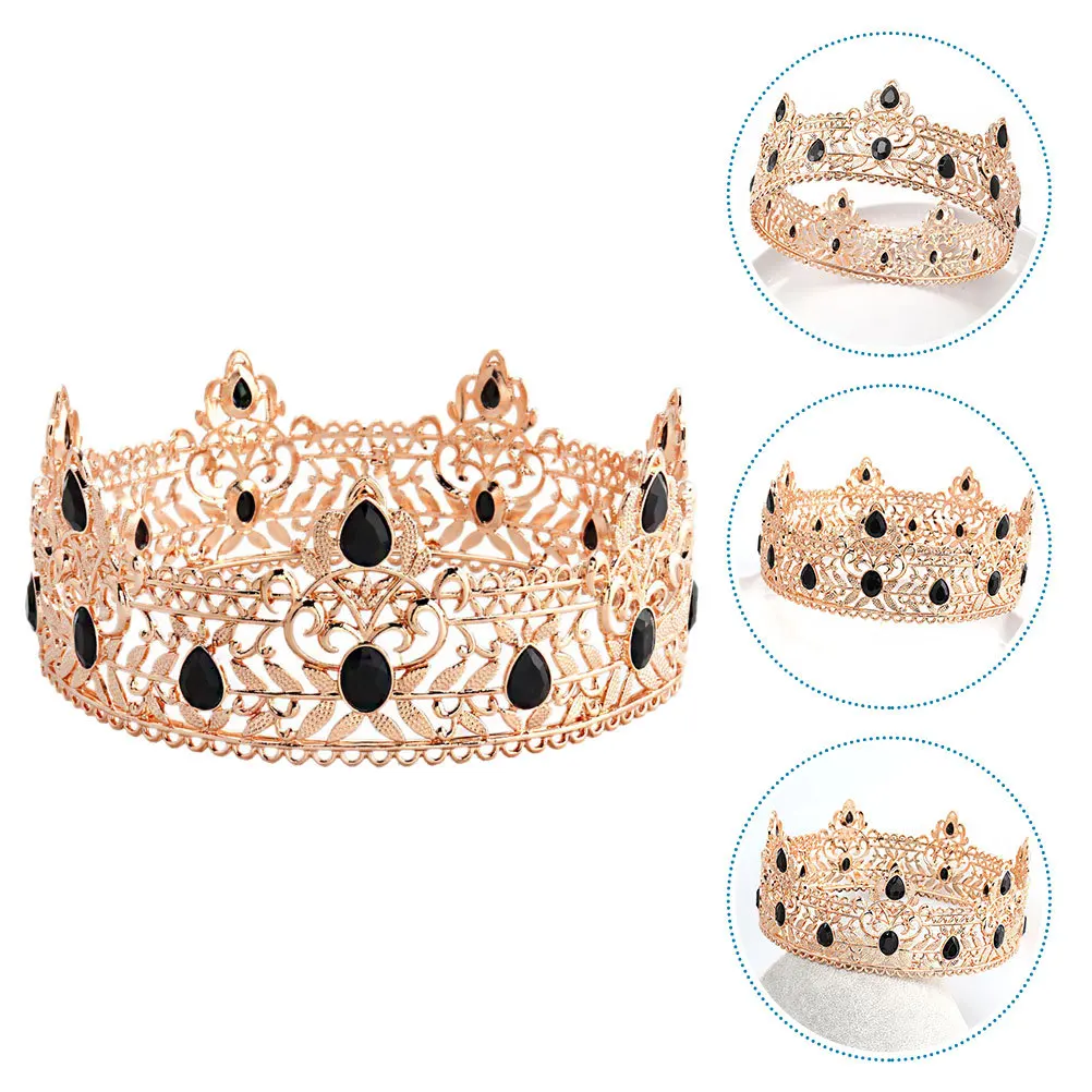 Couronne de Style rétro pour hommes, accessoire de Cosplay pour fête de mariage, accessoire de Costume de spectacle, bijoux couronne dorée