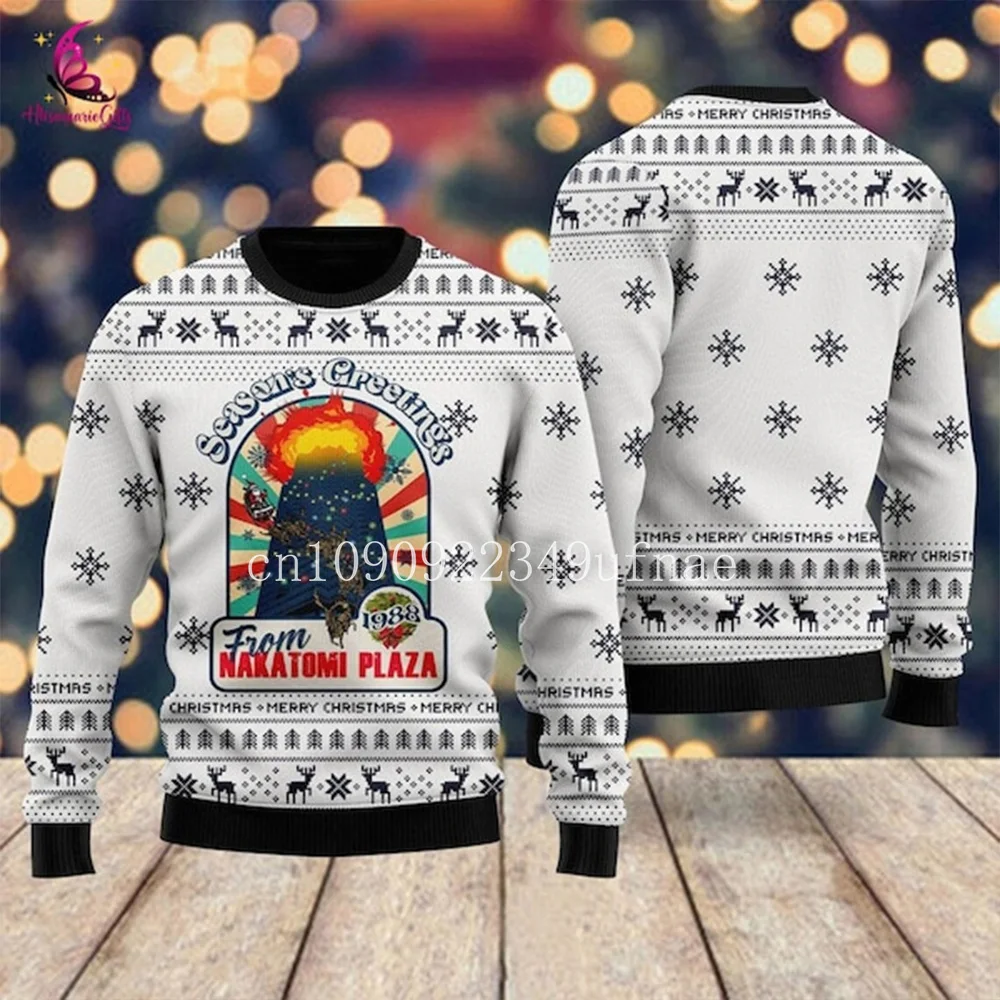 Nakatomi Plaza Ugly Christmas Sweater Nakatomi Plaza Ugly Christmas Sweater for Men and Women Fan Christmas Outfit from 1988