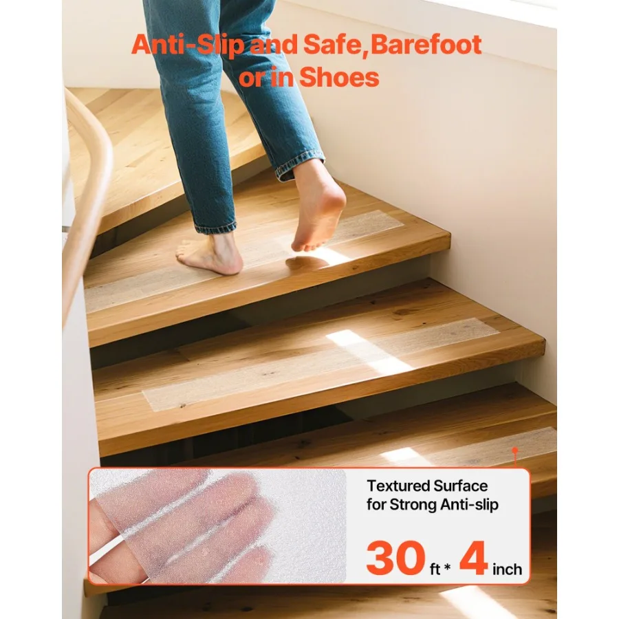 AntiSlip Tape 30FT x 4inch Transparent NonSlip Grip Tape Traction Treads