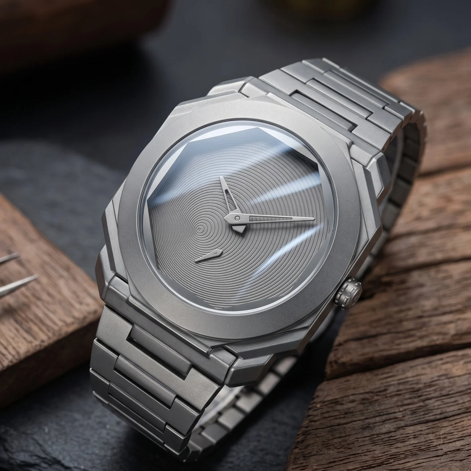 Men's Quartz Watch, Spiral Textured Simple Dial, Luminous Hands, Minimalist Avant‑Garde Wrist Watch, Birthday Gift for Friends