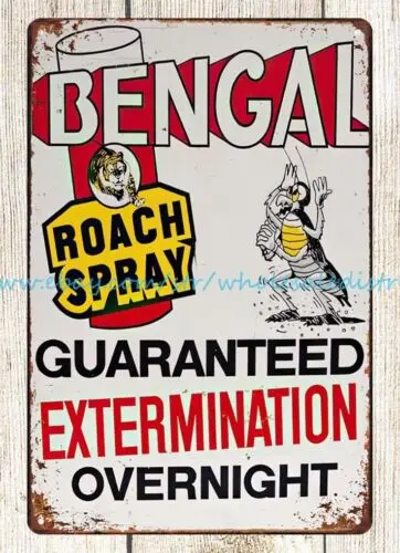 nice wall art Bengal Roach Spray metal tin sign