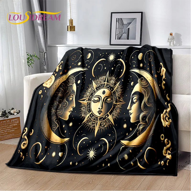 Mysteriou Tarot Sun Moon Mandala Magic Soft Flannel Blankets,Throw Blanket Comfortable Blanket for Picnic Beds Sofa Home Bedroom