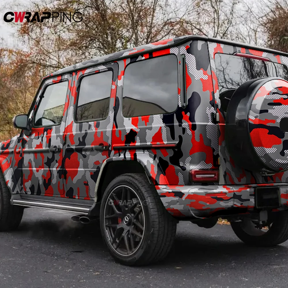 

Принадлежности для автомобиля, фольгированная красная джип, мотоциклетная клейкая виниловая бумага для автомобиля, камуфляжная пленка, камуфляжная виниловая пленка, водостойкая краска для бездорожья