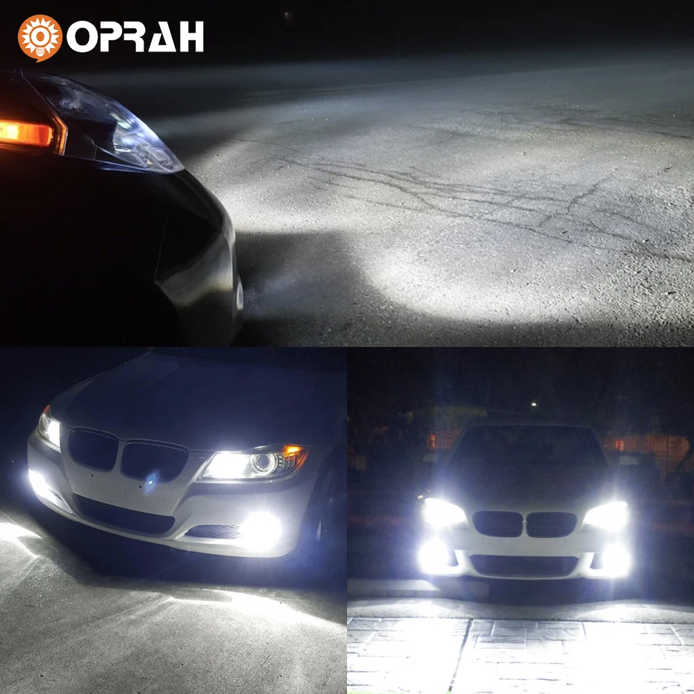 Oprah 2pcs H11 9005/HB3 9006/HB4 H7 H1 H3 880 881 H27 LED Fog Light For Car Headlight Fog Lamp DRL High Power 3570 SMD 12V White