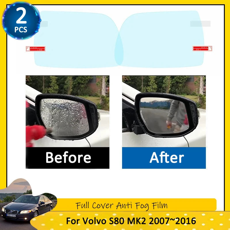 For Volvo S80 MK2 2007~2016 2008 2009 2010 2011 2012 2013 Car Films Full Cover Anti Fog Film Rearview Mirror parts accessories