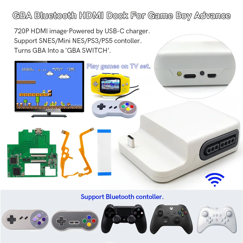 HDMI GBA Bluetooth Док-станция комплект V2 экран версии беспроводные контроллеры адаптер для совместим с PS5 PS4 переключатель контроллер Xbox